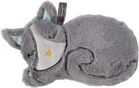 Fashy warmteknuffel kat/poes 26x19 cm - grijs - magnetronknuffel kat / poes - opwarmknuffel kat - knuffel kat / poes