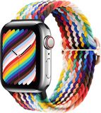 Strap-it Gevlochten smartwatch bandje - Geschikt voor Apple Watch - Regenboog - 44/45/46/49mm