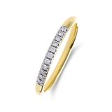 Lucardi Dames 14 karaat geelgouden ring met lab grown diamant 0,090ct