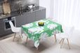 Bonamaison Tafelkleed, Anti-Mold, Sneldrogend, Waterdicht, 100% Polyester Tafellaken, Petroleum Groen, Wit, 140 x 140 Cm