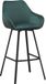 Happiq Tabouret de bar - Velours Vert foncé - Avec dossier et accoudoir - Repose-pieds - 1 pièce