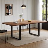 MODFU Uitschuifbare Eettafel - Rechthoekig - MDF - Walnootkleur - 140/180/220 X 80 Cm