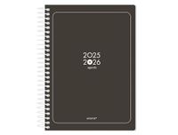 Antartik Schoolagenda, 25-26, spiraalbinding, zwart, dagpagina, A5, tweetalig, FSC, 80 g