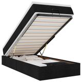 VidaXL Lit plateforme avec matelas 180x200cm Tissu Noir