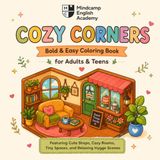 Cozy Corners: Bold & Easy Coloring Book for Adults & Teens