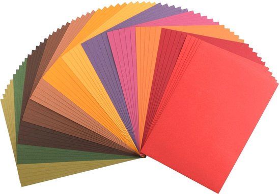 Vaessen Creative Cardstock - Multipack Herfst - A4 - 60 vellen - Glad - 216 g