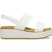 Crocs Brooklyn Matte Wrap Low Wedge sandalen voor dames, Krijt/Tan, 34/35 EU