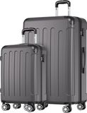 TRVLMORE Kofferset - 2 Delig - 38L Handbagage + 110L Ruimbagage - Lichtgewicht - Trolley - Reiskoffer Set - Donkergrijs