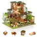 Merkloos Poppenhuis set miniatuurhuis kit - Houten doe-het-zelf bouwset - Lente binnenplaats met bamboe - Voor volwassenen vanaf 14 jaar
