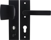 STARX Veiligheidsbeslag - Deurbeslag Zwart - Duwer/Kruk - Kortschild - PC72 mm