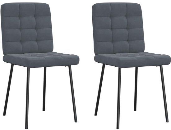vidaXL Eetkamerstoelen 2 stuks fluweel donkergrijs