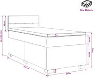 vidaXL Boxspringbed met matras en blauwe LED-verlichting, 90 x 200 cm, fluweel