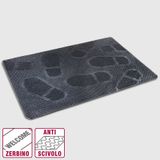 La Briantina ZER06074A, deurmat van antislip rubber, waterdicht, zwart met patronen, 40 x 60 cm