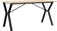 vidaXL Eettafel Y-frame 140x80x75 cm massief grenenhout en staal