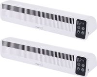 Evolar Ventilateur de radiateur sans fil - 2 pièces - 3W - Blanc - batterie 5200 mAh - avec minuterie et mode intelligent - Ventilateur de chauffage - EVO-RFW03
