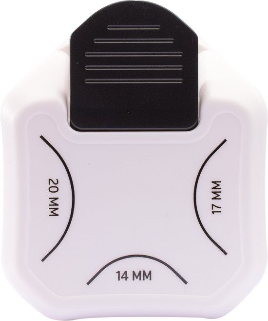 Paperfuel Hoekpons - 3 in 1 - 14, 7, 20 mm - Wit/Zwart