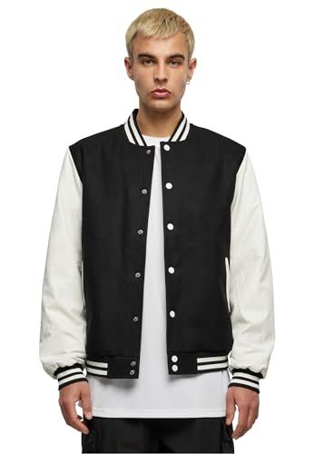 Build Your Brand Oldschool College Jacket Herenjas - zwart/wit - XXL