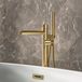 Hudson Reed Otto Mitigeur Baignoire Douche Îlot Or Satiné Design Moderne Commande Unique
