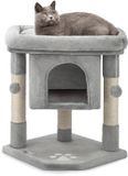 lionto dibea Krabpaal klimboom kattenkrabpaal kattenboom hoogte 60 cm kleur lichtgrijs