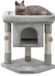 lionto dibea Krabpaal klimboom kattenkrabpaal kattenboom hoogte 60 cm kleur lichtgrijs