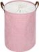 DOKEHOM Panier à linge épais pliable de 20 pouces, bac de rangement rond, Coton (rose, L) jetable