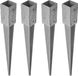 Merkloos Paalhouder met punt - Staal verzinkt - 8 stuks - 7 x 7 x 75 cm
