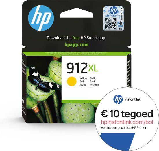 HP 912XL - Inktcartridge Geel + Instant Ink tegoed