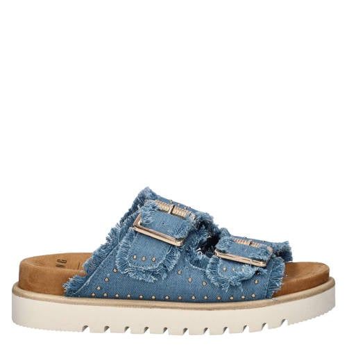 Mustang slippers met studs - donkerblauw