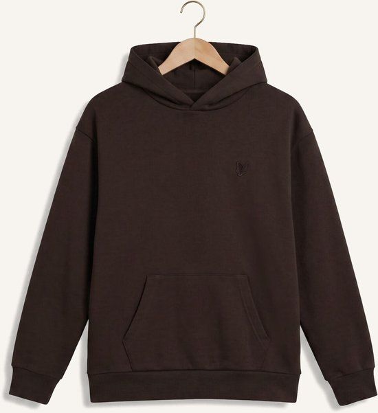 Lyle & Scott Heavy Weight Drop Shoulder Hoodie Truien & Vesten Jongens - Sweater - Hoodie - Vest - Bruin - Maat 152/158