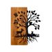 Elegant decoratief houten wandaccessoire, walnoot en zwart, 46 x 58 x 3 cm