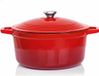 VeoHome Braadpan en Stoofpot 6L - 28cm - Rode Lava Geëmailleerde Fonte