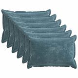vidaXL - Taie d'oreiller - 6 pièces - Bleu - 40 x 60 cm - Satin de coton