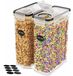 Boîte de conservation de céréales - 4 L - Set de 2 - Transparent - Couvercle hermétique