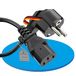 sonero Stroomkabel 3-polig 10 m 90° haaks geaard contact stekker naar C13 bus voor monitor, pc-printer, zwart
