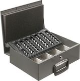 Alco Geldkist Euro Met Losse Lade - 32 x 23 x 9,5 cm - Antraciet Grijs