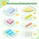 Blocs d'escalade en mousse souple pour tout-petits - Ensemble de jeu intérieur - 6 pièces - Revêtement en tissu - Convient aux enfants de moins de 3 ans - Pour ramper, grimper et glisser