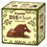Wydawnictwo Nasza Księgarnia Une année dans la forêt : Puzzle. Parents et enfants s'amusent. 00644