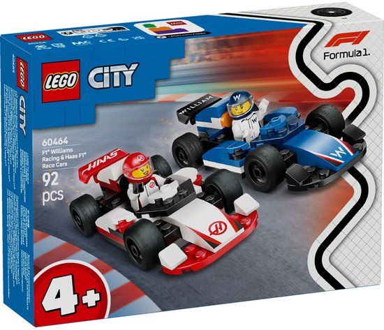 LEGO City 60464 F1 Williams Racing en Haas F1 racewagens - Bouwset - 92 Onderdelen