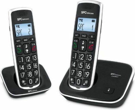 SPC 7609N - Vaste telefoon - DECT - 2 handsets - Grote toetsen - Zwart