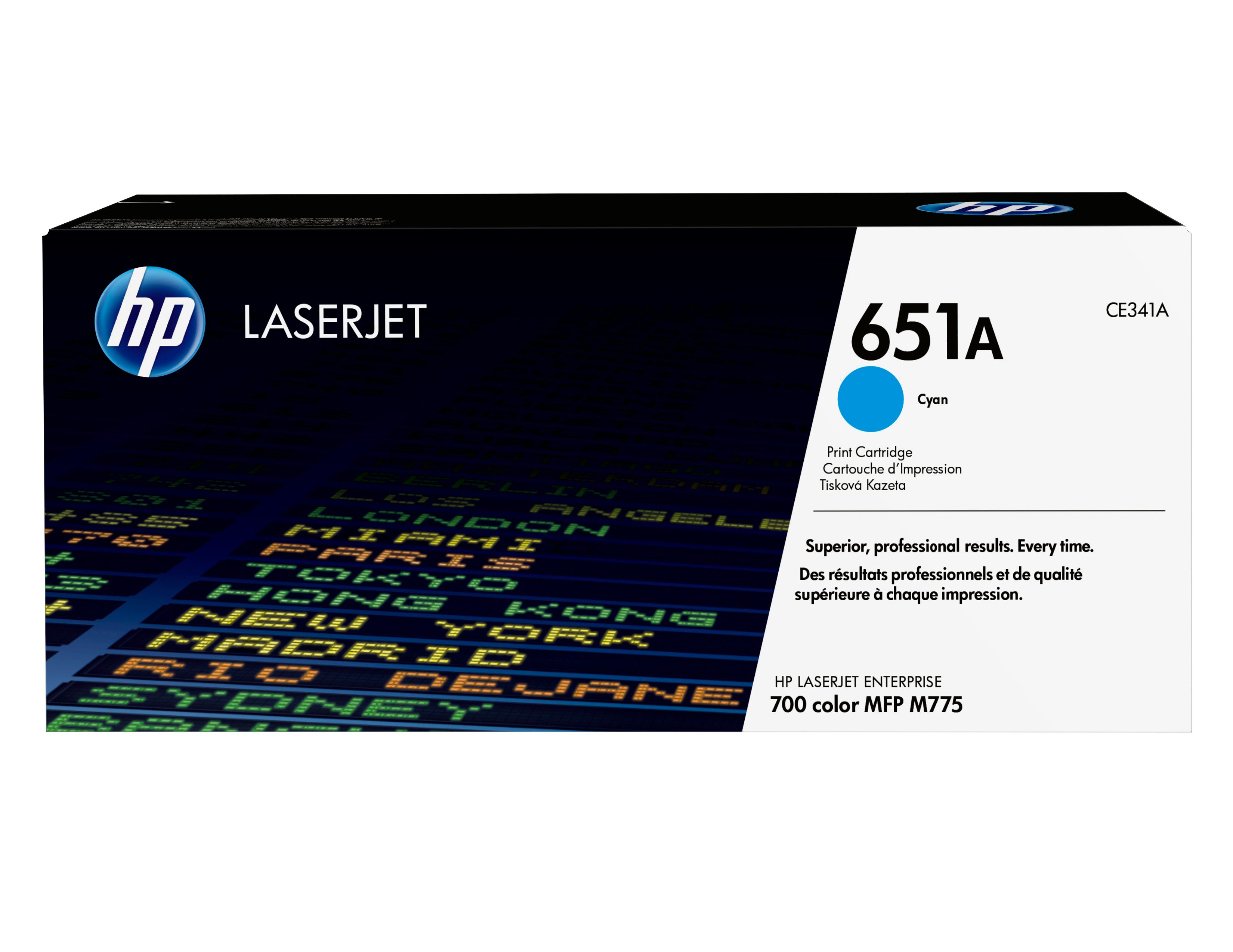 HP 651A Original Cyan Toner Cartridge - 16,000 Pages - CE341A