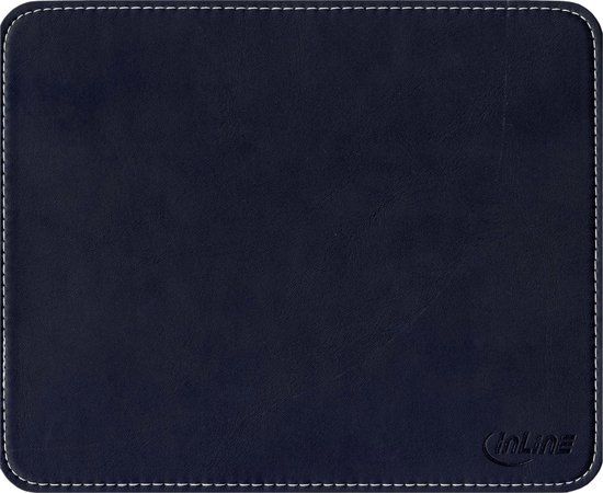 InLine Premium PU Leather Mouse Pad - Black - 25.5 x 22 cm