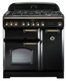 Falcon Classic Deluxe 90 Range-fornuis Elektrisch Gaskookplaat Zwart, Geelkoper