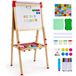 VEVOR kunst-ezel voor kinderen, 3-in-1 houten kunst-ezel met magnetisch whiteboard, krijtbord en papierrol, verstelbaar staand tekenbord met schilderaccessoires voor kinderen vanaf 3 jaar
