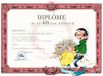 Gaston Lagaffe dubbele kaart met envelop voor verjaardag, Diplôme de la 60aine épanouie - tas voor kaarsen