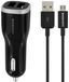 Mobiparts Car Charger Dual USB 4.8A + Micro USB Cable Black - Zwart