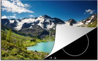 Merkloos KitchenYeah® Inductie beschermer 78x52 cm - Sneeuw - Berg - Water - Inductiebeschermer - Inductiemat