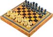 Italfama Palisandro Dorato Premium Jeu d'échecs italien - Pièces en bois de luxe (roi 6 cm) + plateau en cuir 28x28 cm