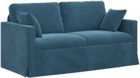 vidaXL Bank Blauw Fluweel 158 x 78 x 80 cm