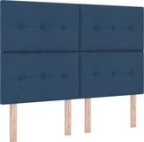 vidaXL Boxspring bed met hoofdeinde Blauw 160 x 200 cm Stof