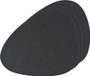 Zeller placemats lederlook - 6x - 34 x 42 cm - zwart